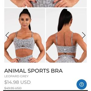 Ryderwear animal staples sports bra size small